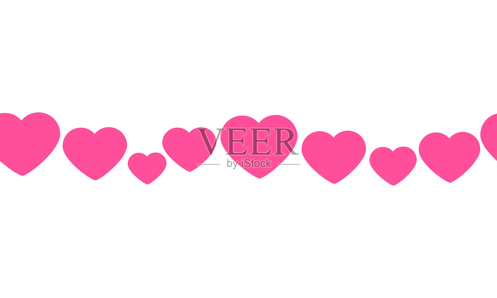 无缝图案条纹心白色插画图片素材