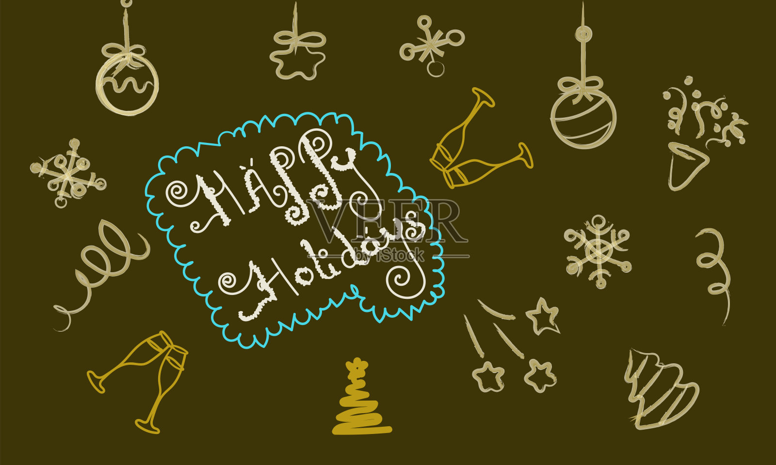 手绘字体插画图片素材