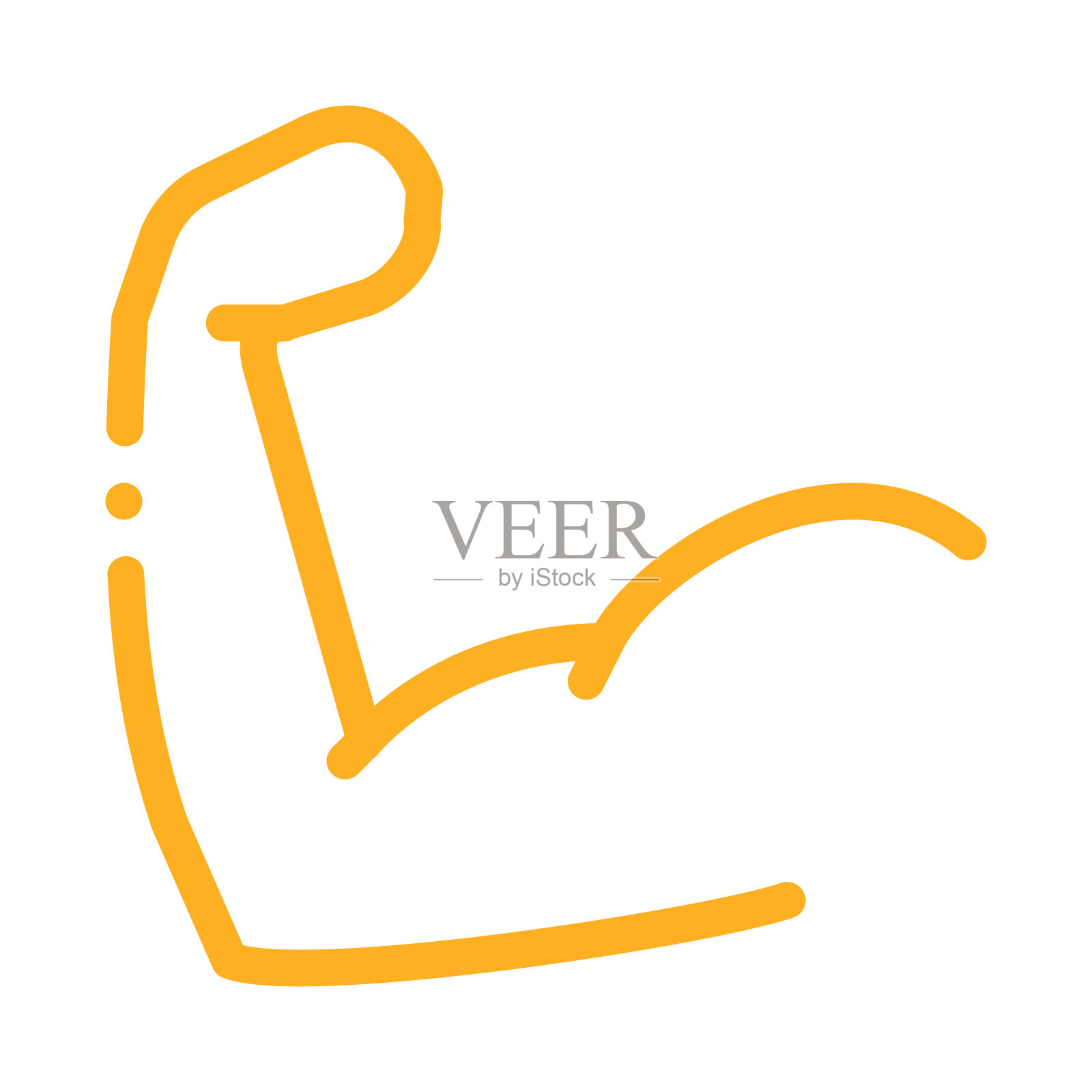 人类强壮的肌肉图标矢量轮廓插图插画图片素材