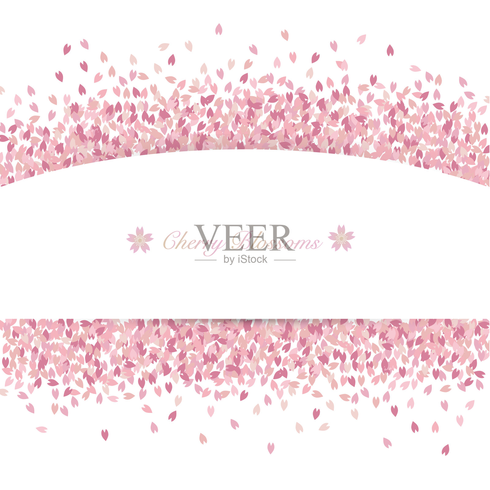 一簇樱花的背景设计元素图片