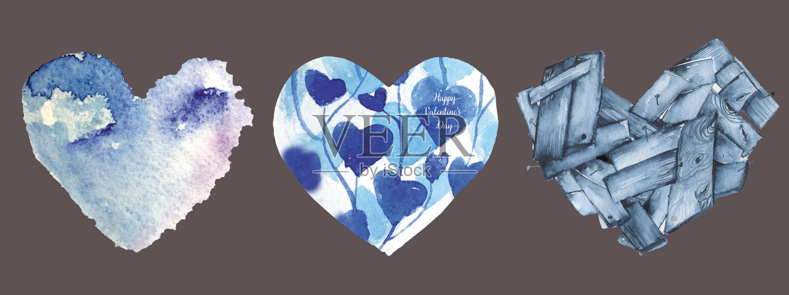 情人节的背景抽象插图。可爱浪漫的无缝图案。徒手画。设计模板素材