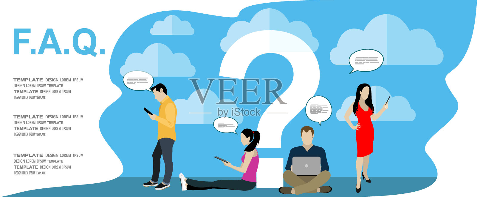 常见问题解答概念插画插画图片素材