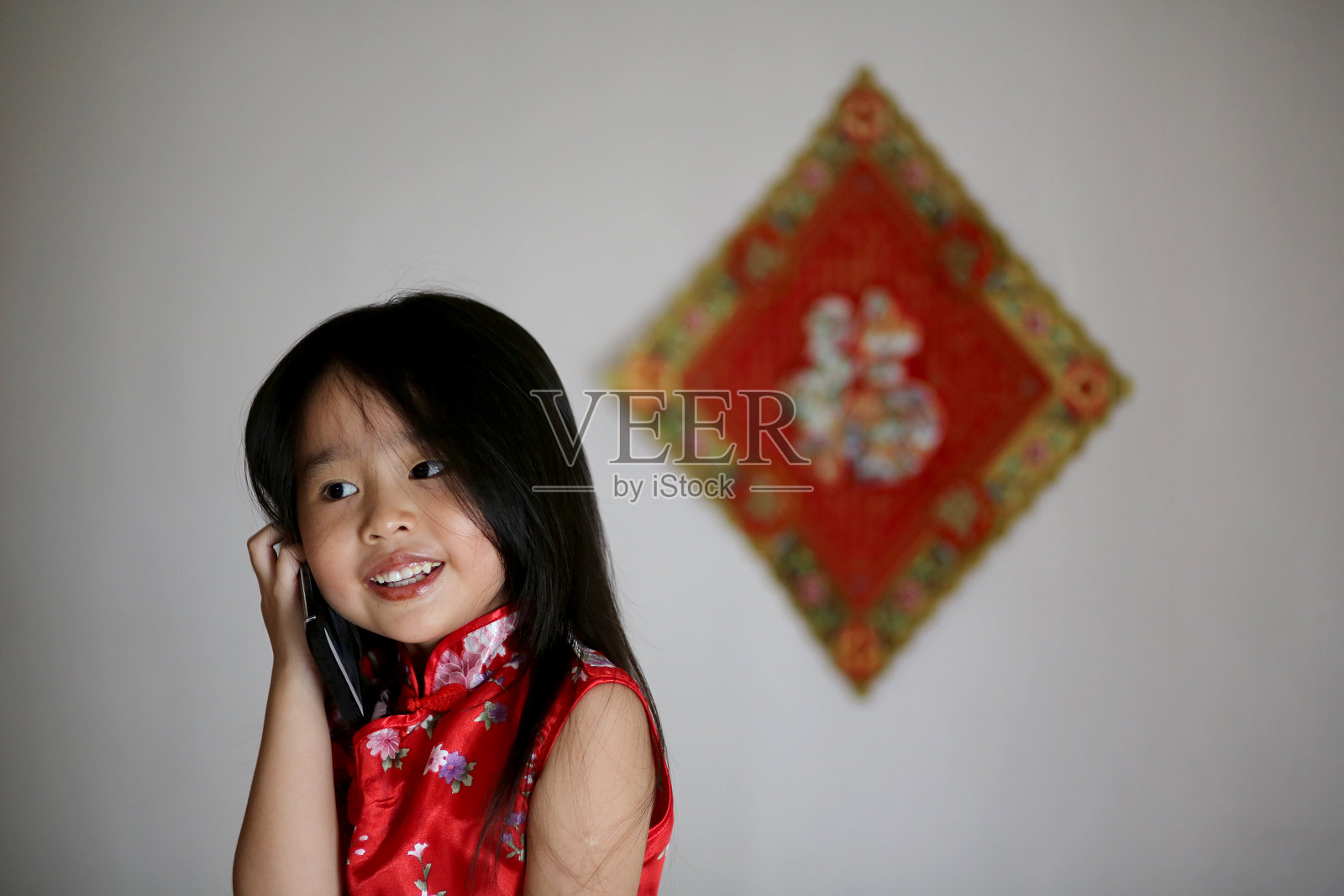 中国新年-幼稚园女孩的愿望照片摄影图片