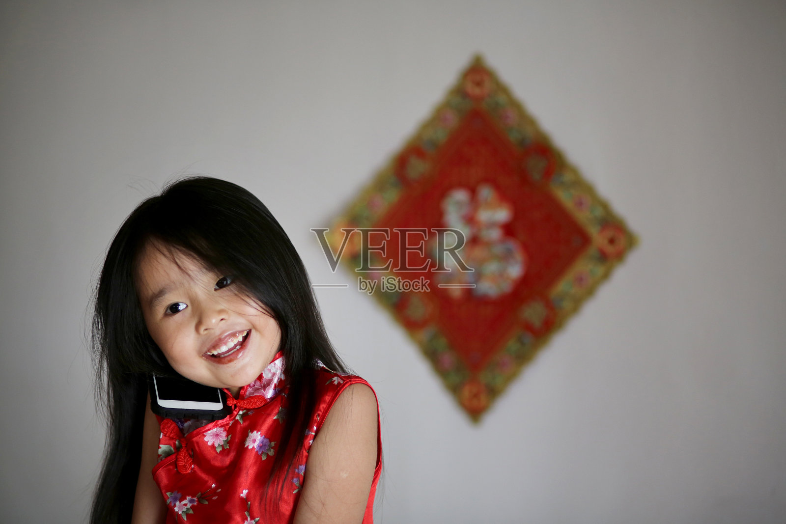 中国新年-幼稚园女孩的愿望照片摄影图片