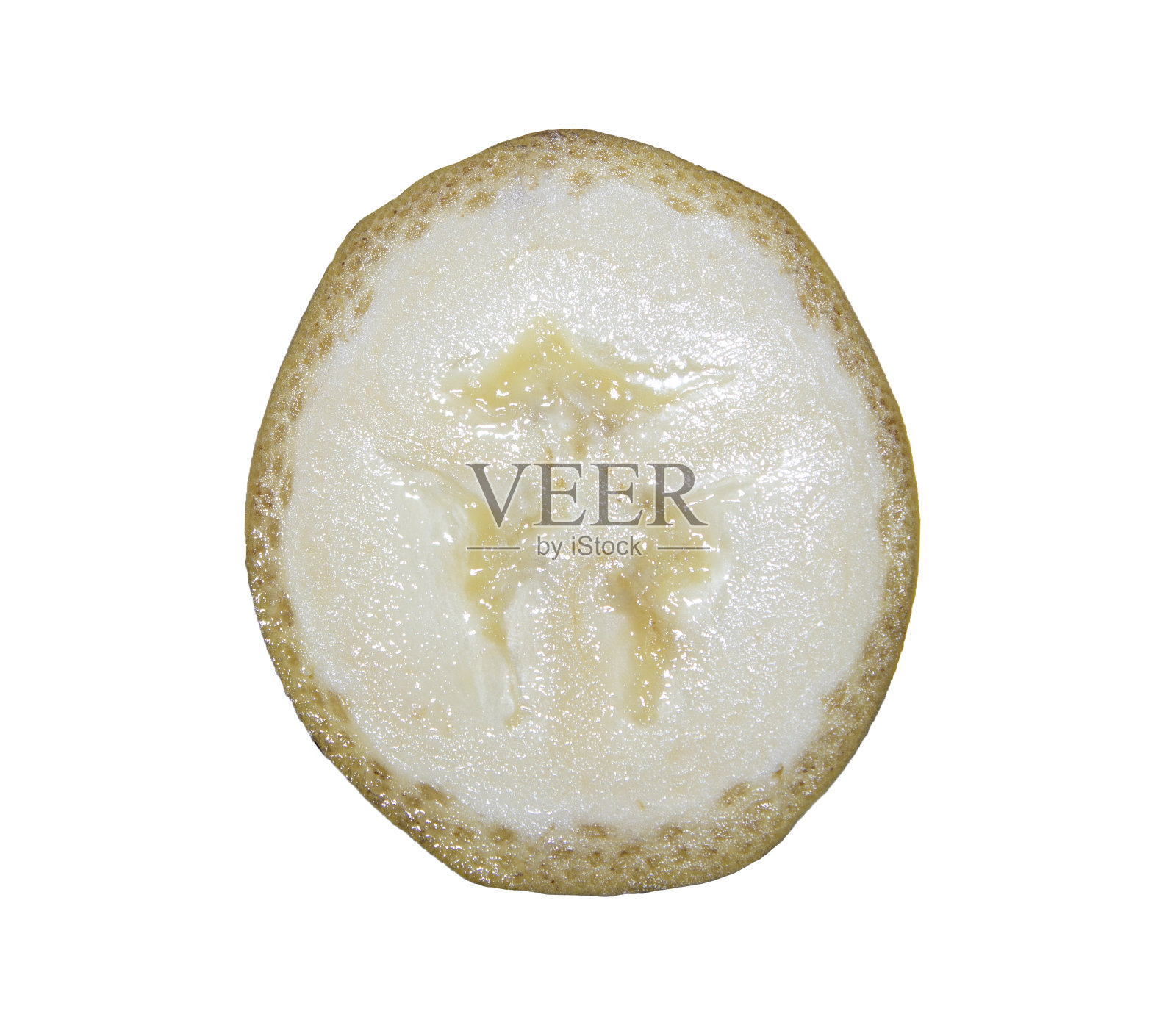 切片香蕉在一个孤立的白色背景，特写照片摄影图片