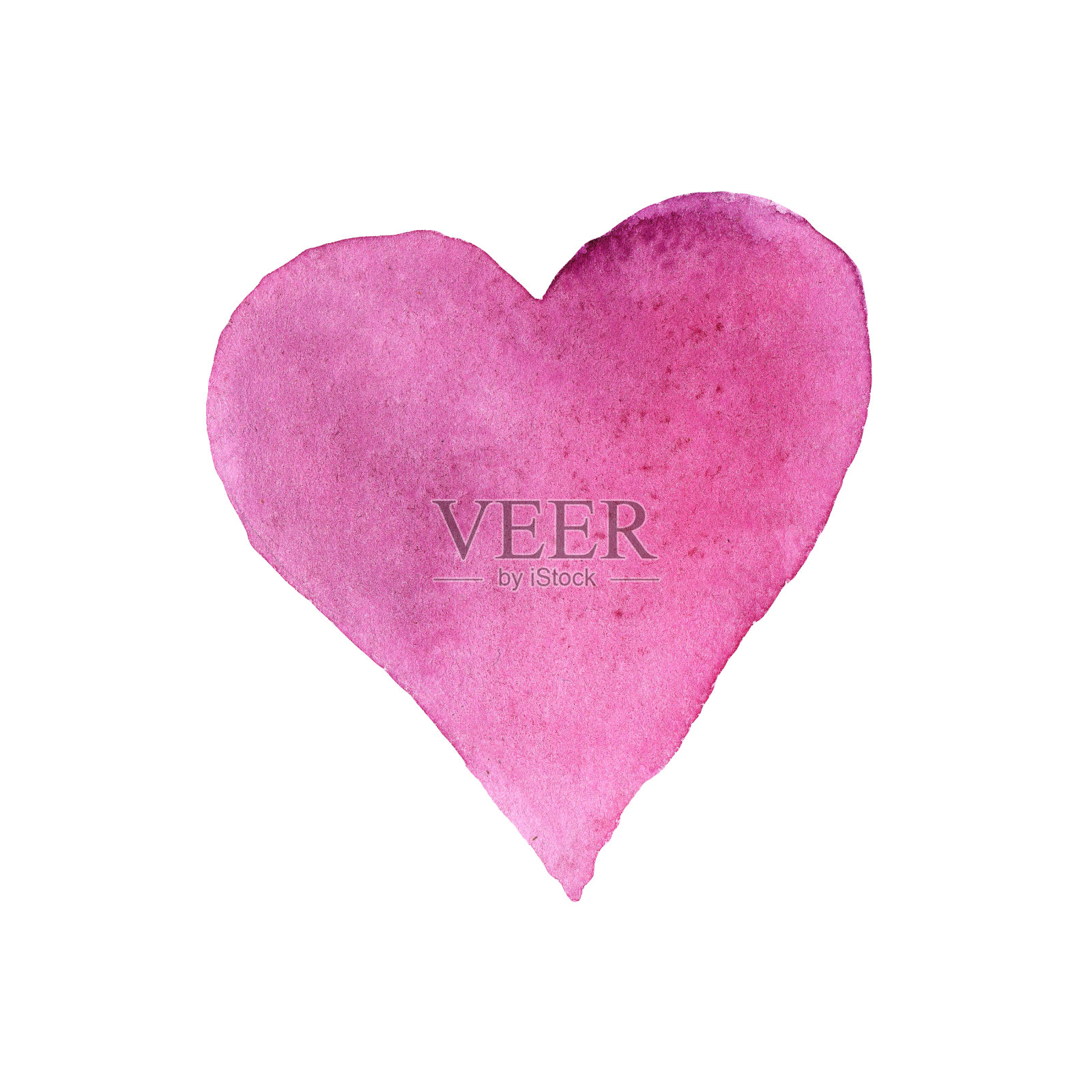 水彩插画：绿沼枝叶组成的心形图案插画图片素材