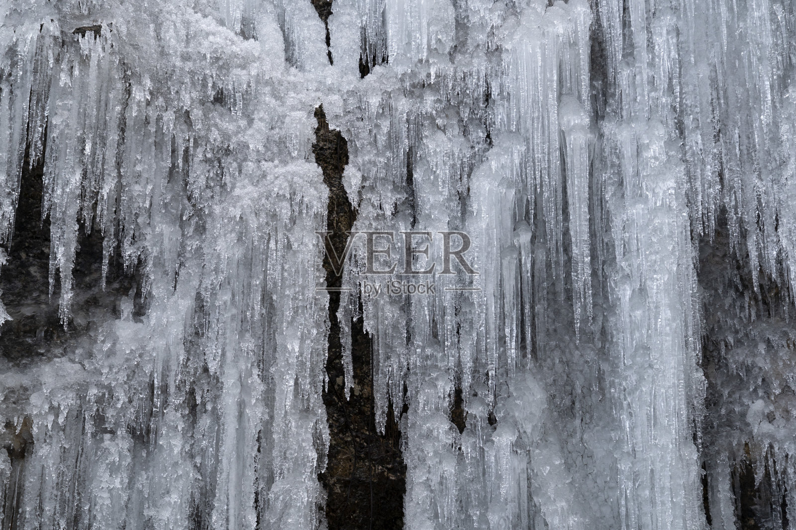 冰柱把树枝上的冰冰冻起来照片摄影图片