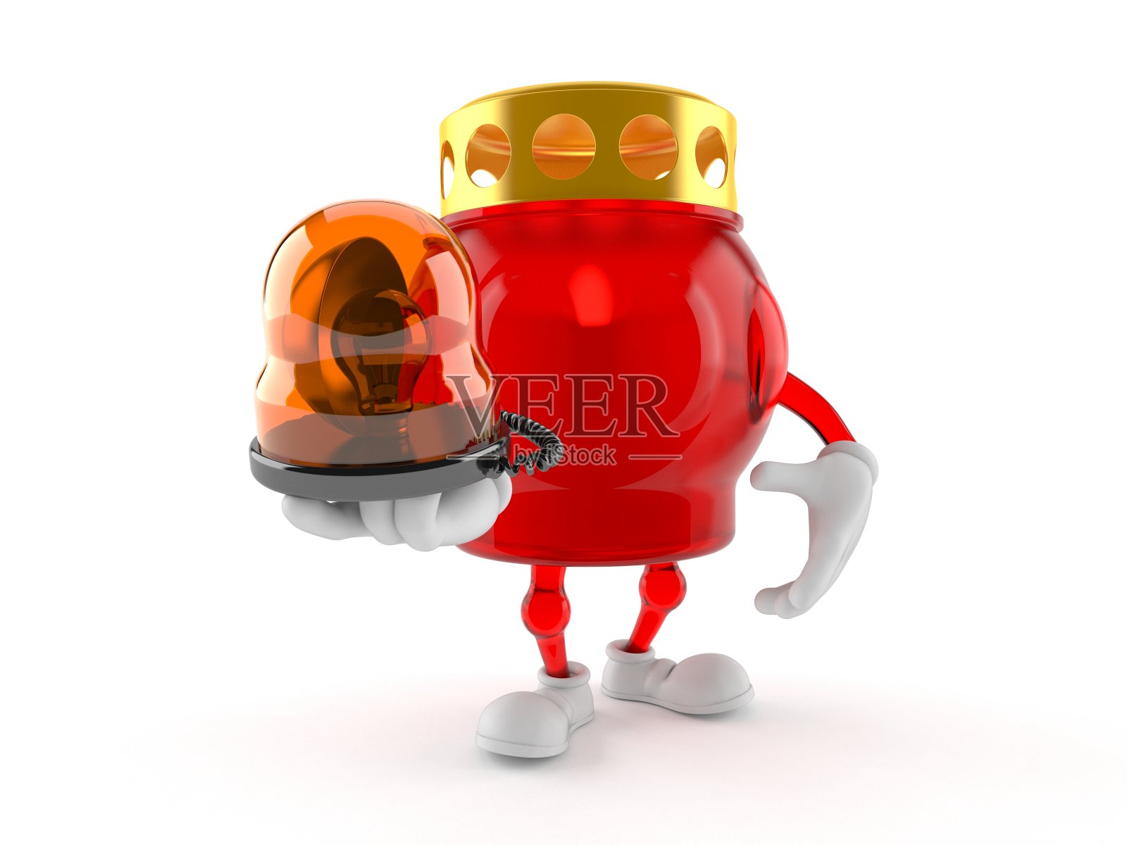 拿着紧急警报器的墓灯角色照片摄影图片