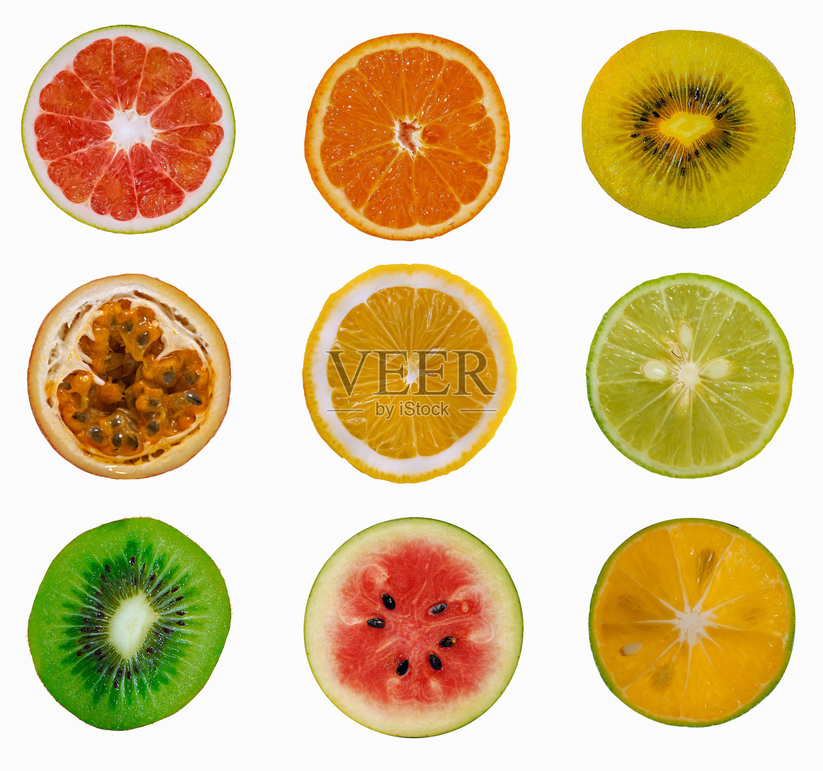 一组甜的水果孤立在白色的背景照片摄影图片