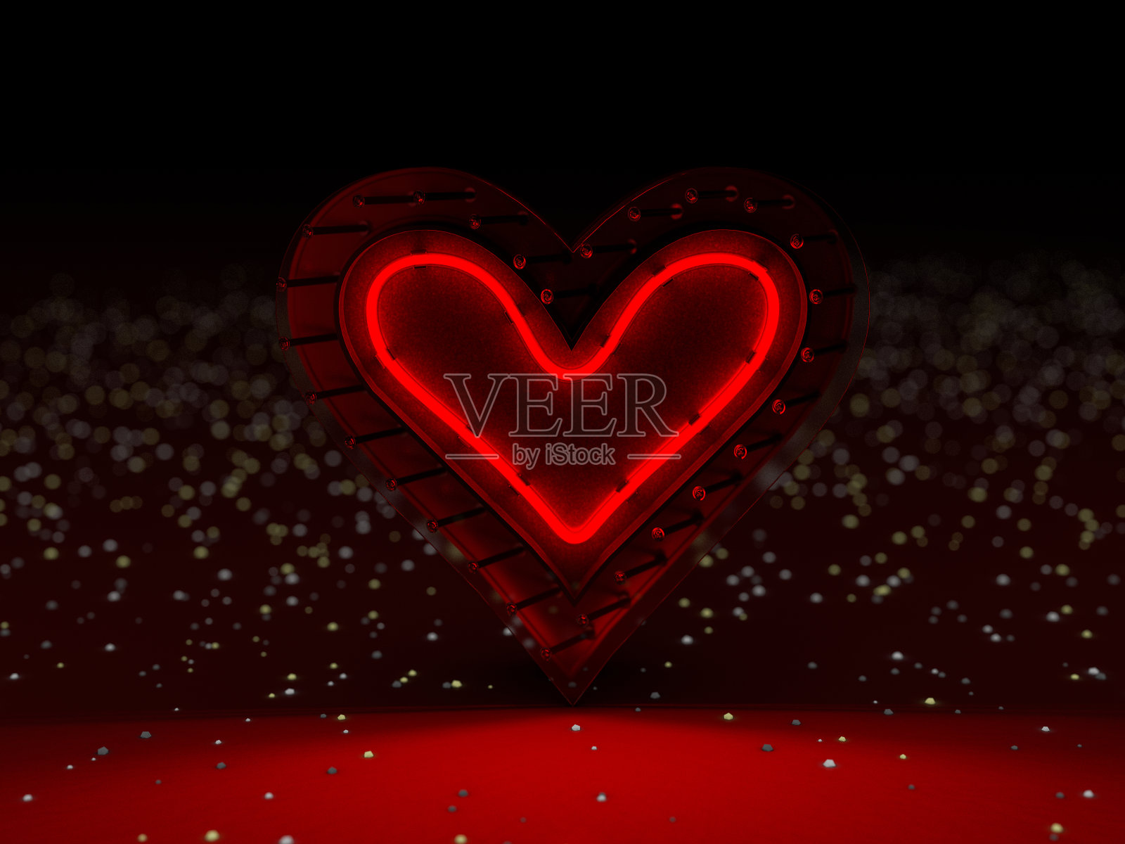 霓虹灯的心照片摄影图片