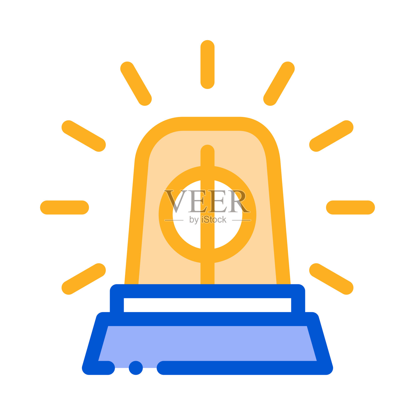 警察巡逻车报警图标大纲插图插画图片素材