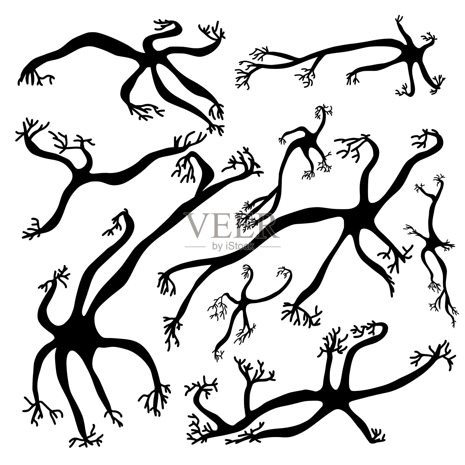 神经元细胞。矢量简单设计插图。插画图片素材