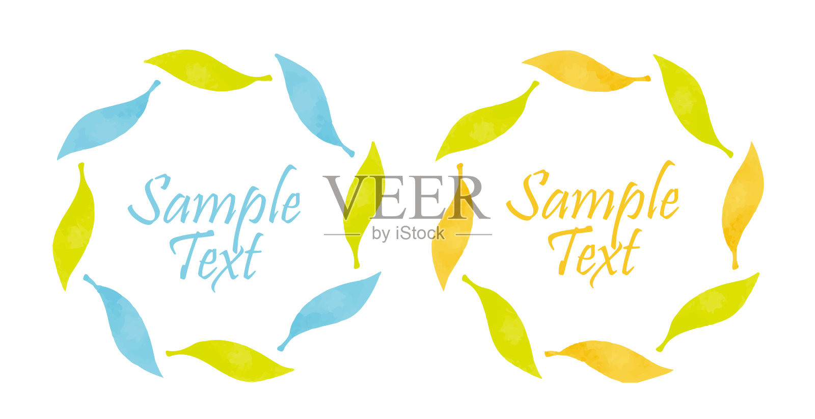 美丽的水彩风格矢量插图。水彩。彩色手绘插图材料。水彩风格装饰插画图片素材