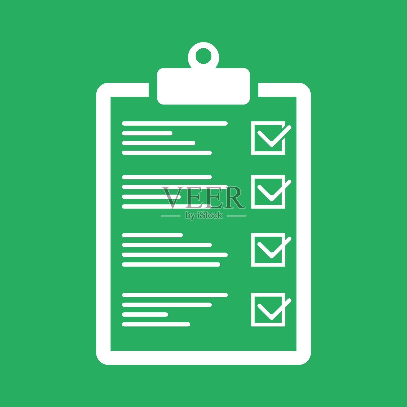 清单图标。批准的计划。向量插画图片素材