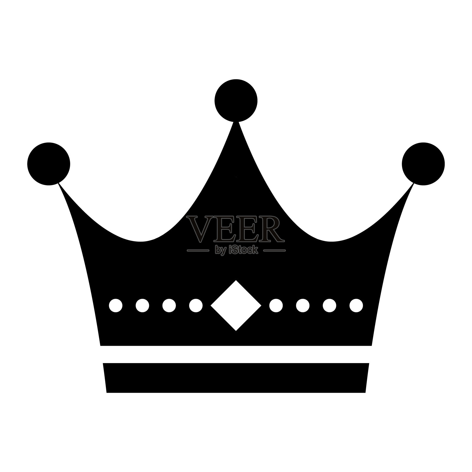 皇冠平面矢量图标孤立的白色背景。王标志插图对象插画图片素材