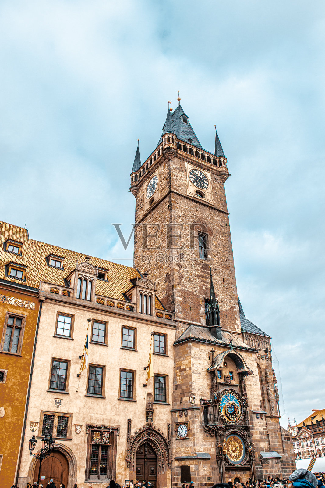 有天文钟的旧市政厅照片摄影图片