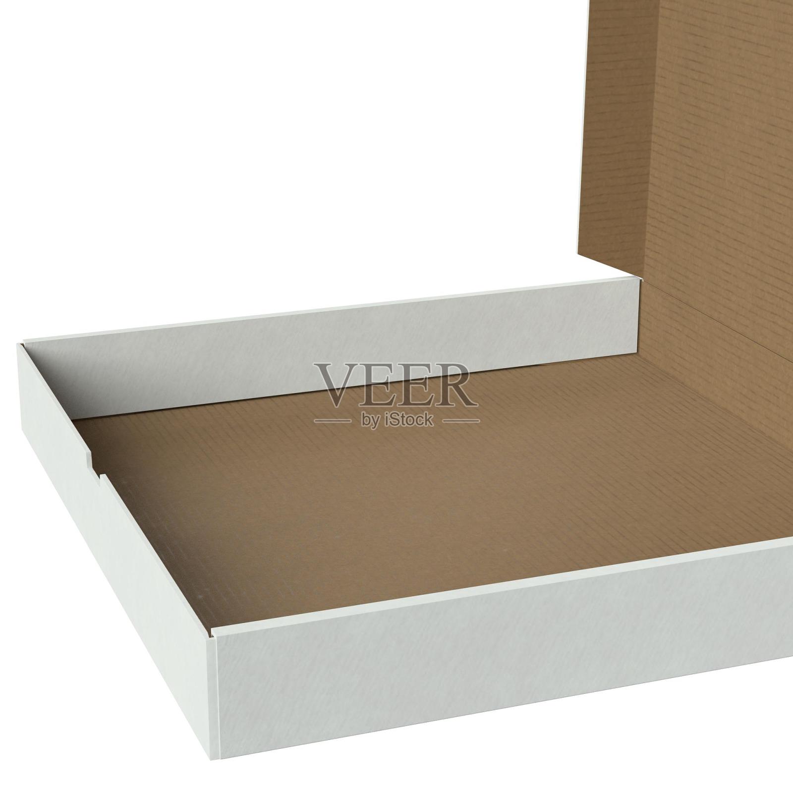 半开披萨盒照片摄影图片