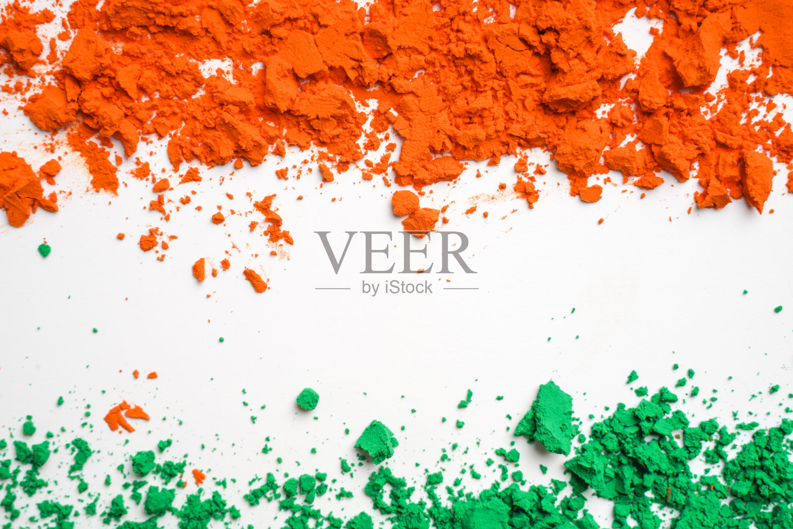 印度独立日和共和国日的概念，白色背景上的三色手照片摄影图片