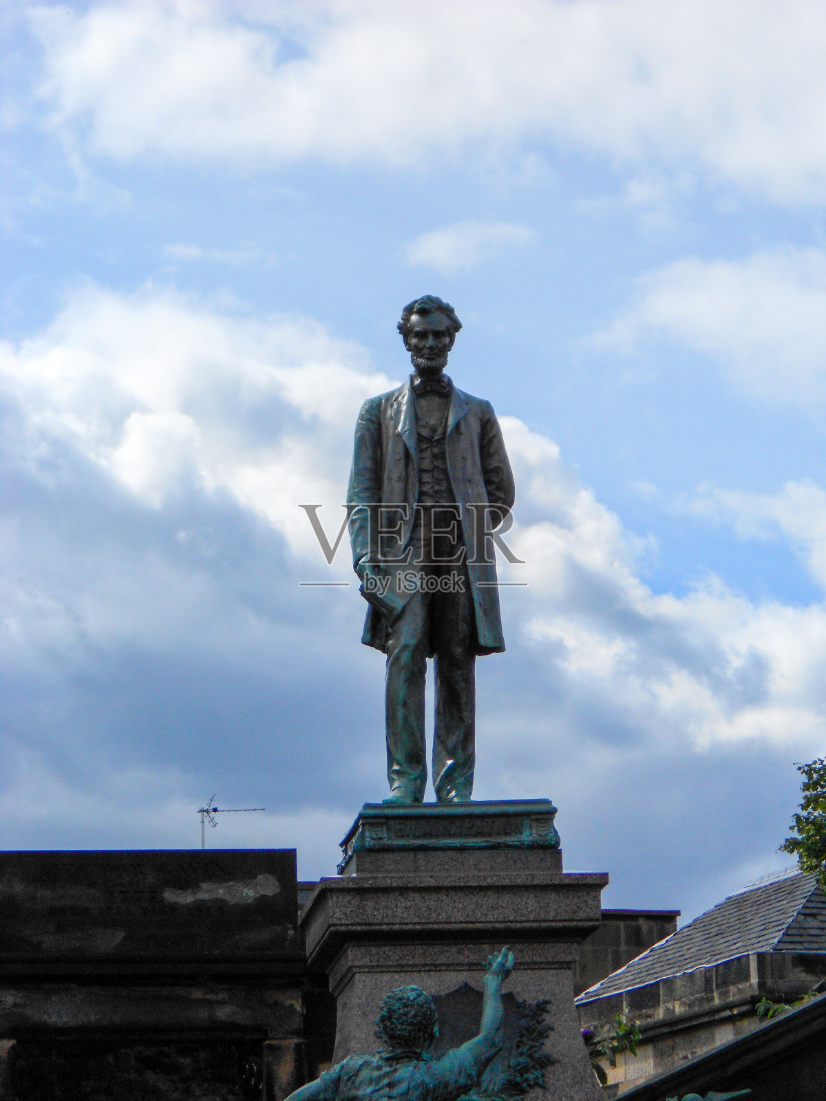 爱丁堡墓地的亚伯拉罕·林肯雕像照片摄影图片