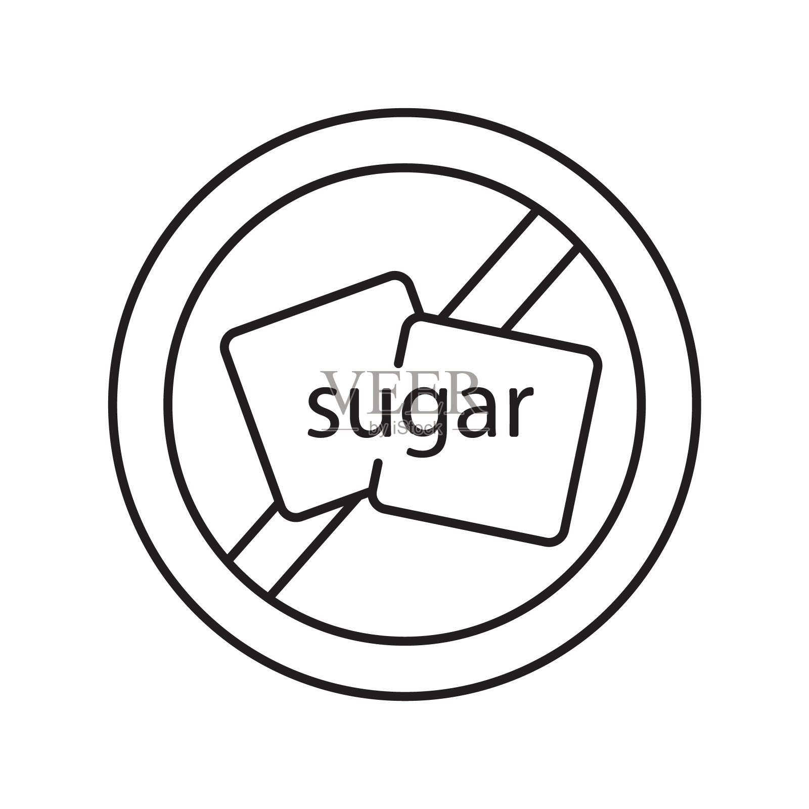 无糖图标。细线的艺术图标素材