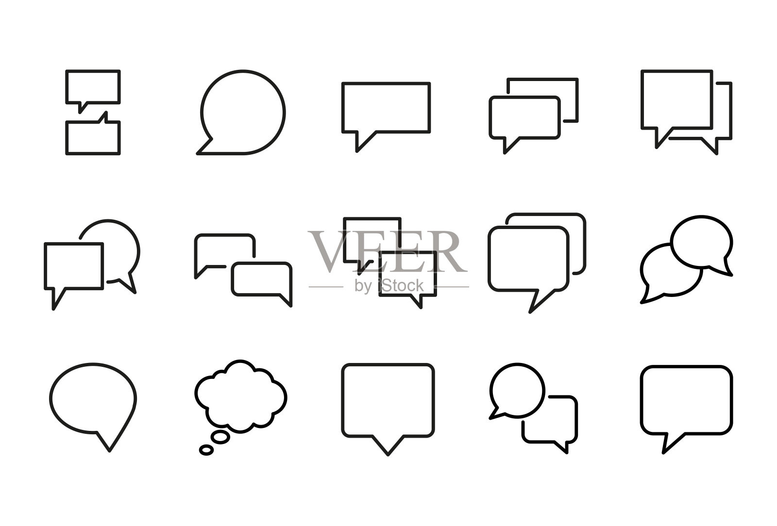 高级设置的语音气泡线图标。图标素材