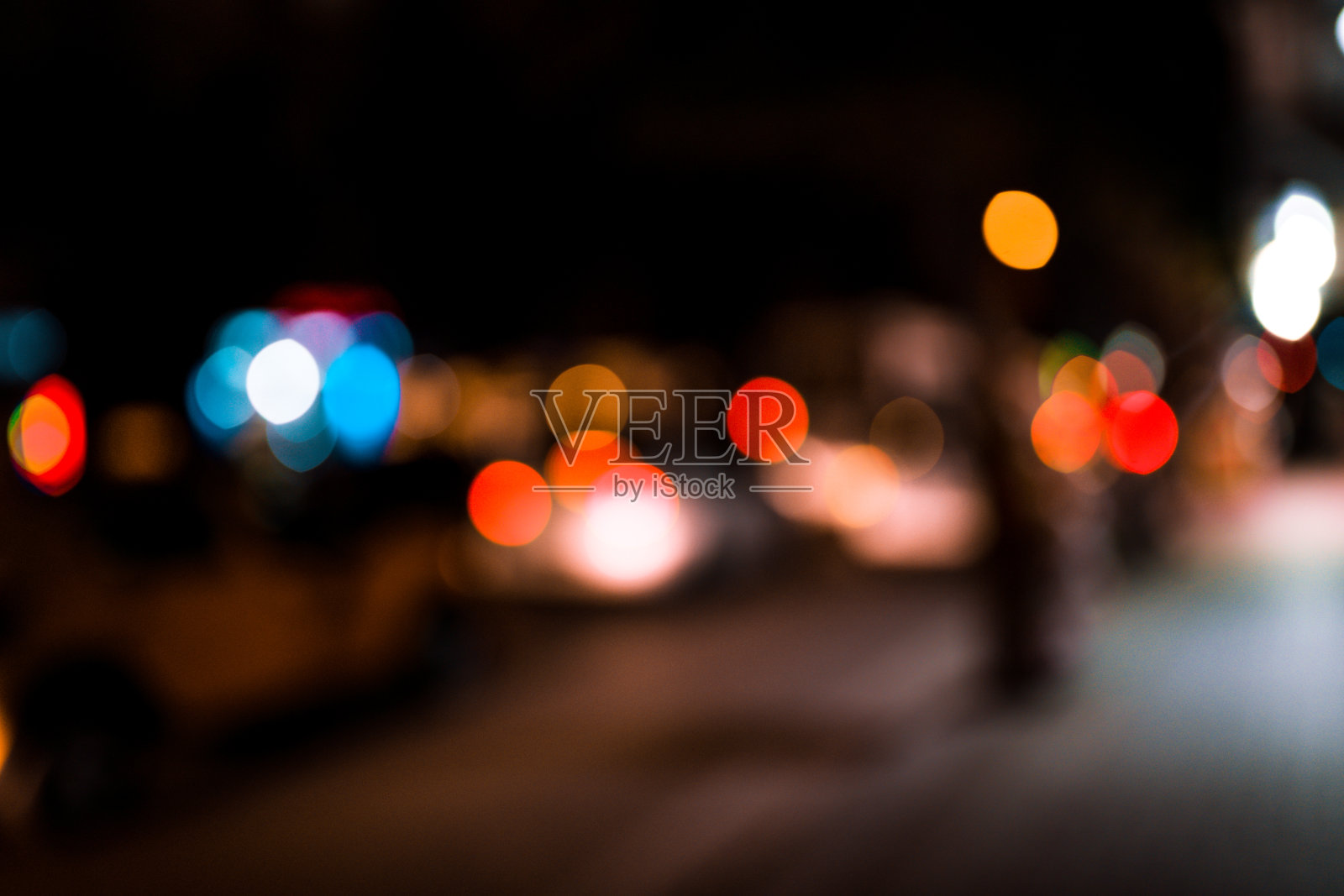 色彩斑斓的散景街照片摄影图片