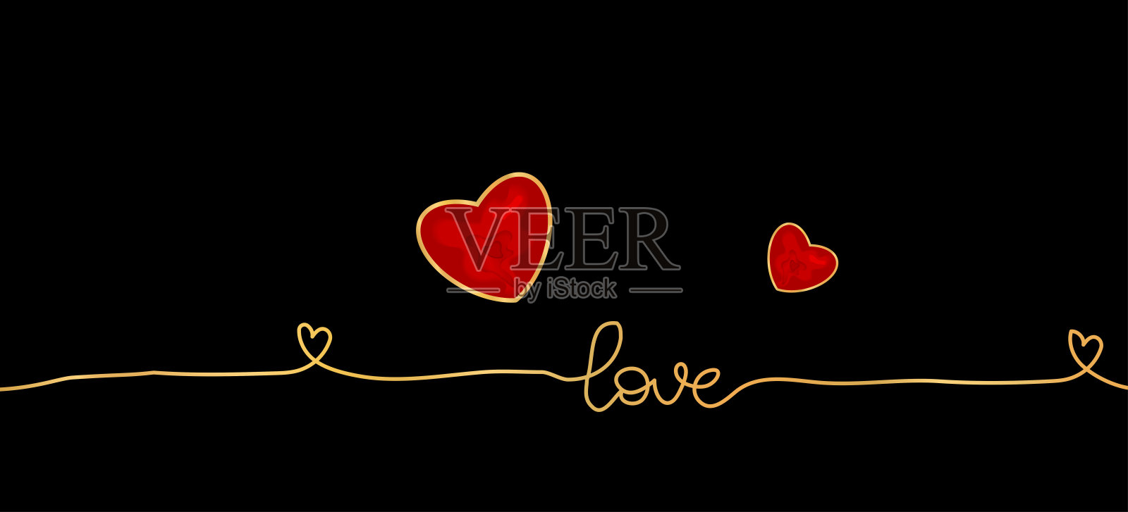 情人节卡片和所有你需要的是爱的短语字母。插画图片素材