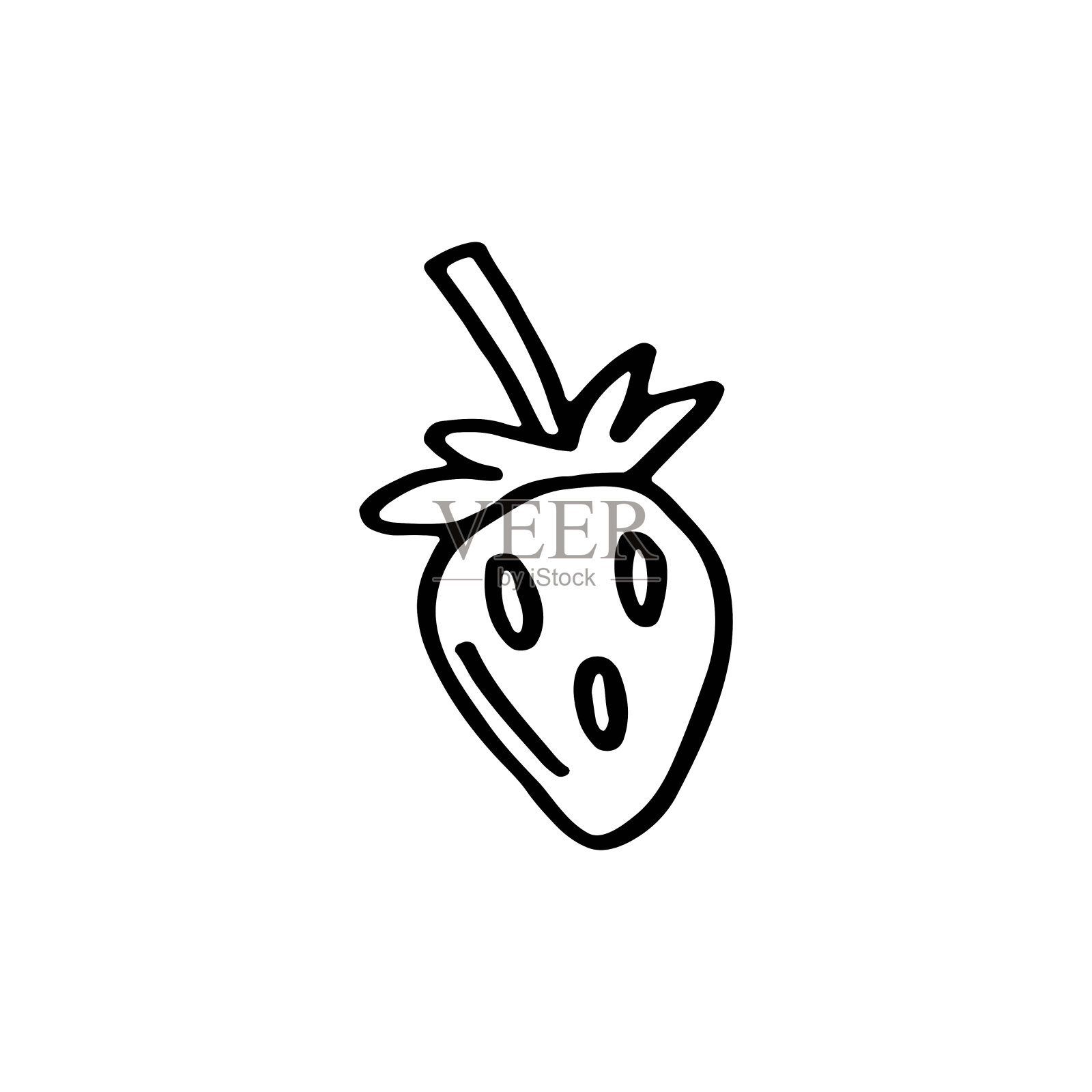 草莓矢量涂鸦线艺术插画插画图片素材