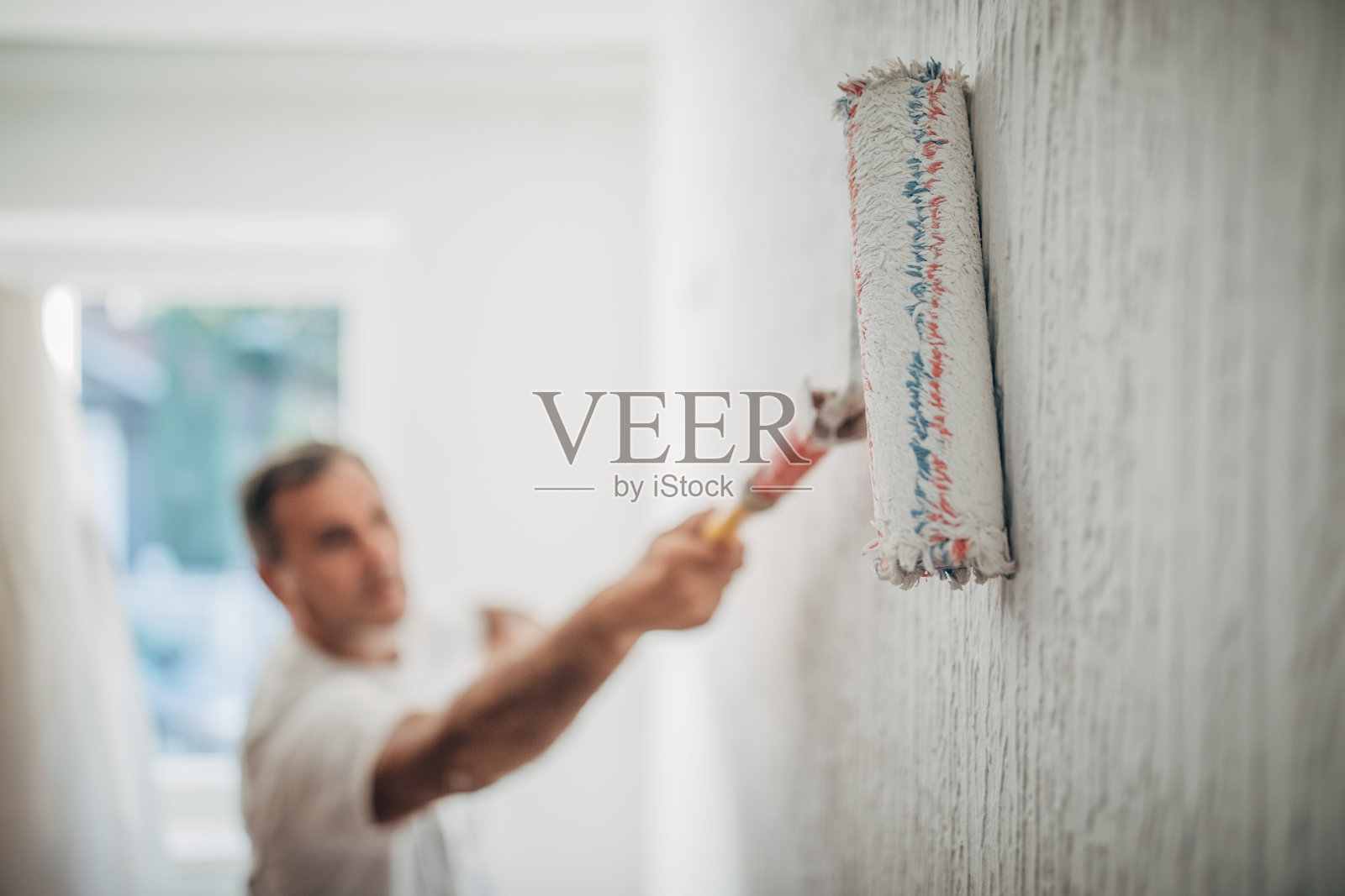 专业粉刷公寓墙面照片摄影图片