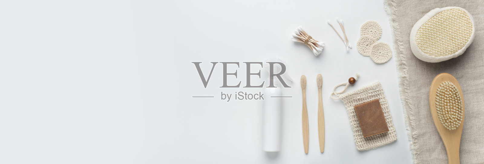 竹制天然沐浴身体用品照片摄影图片