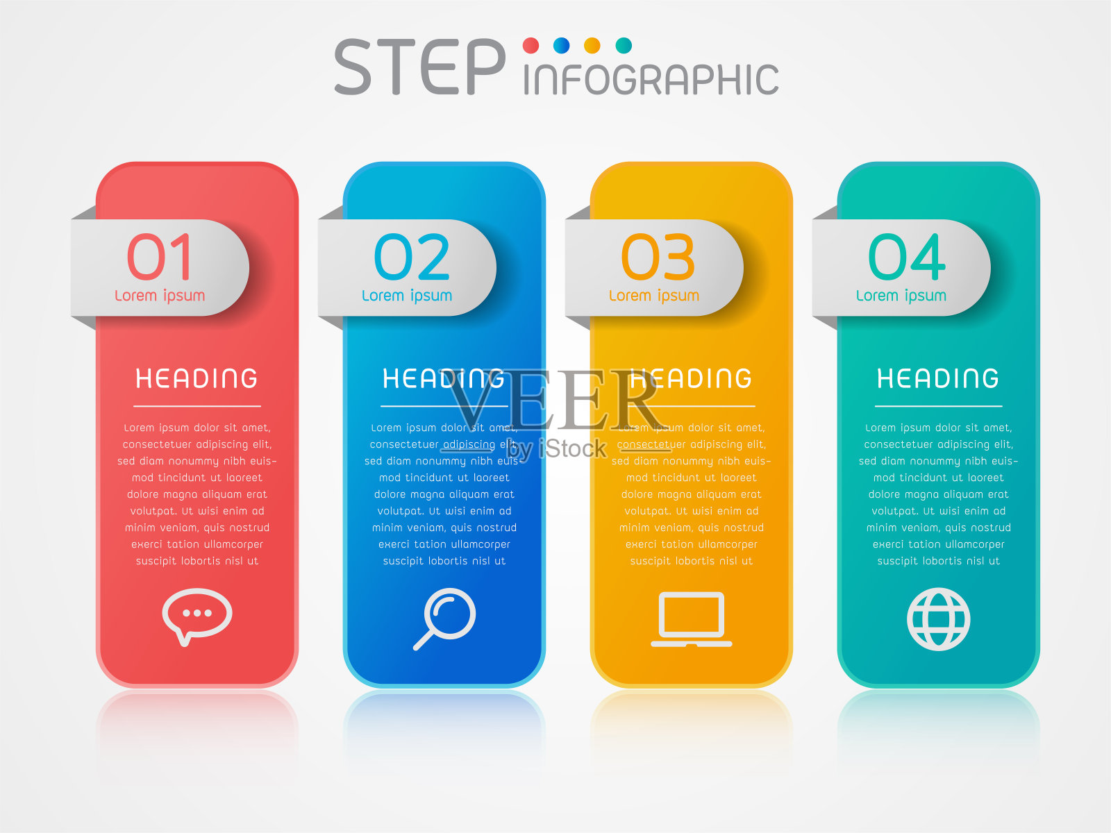 带有步骤、选项、过程或工作流的几何形状元素。业务数据可视化。插画图片素材