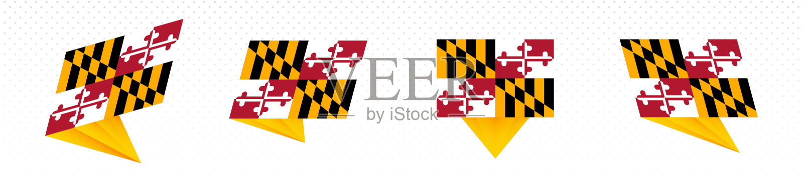 美国马里兰州国旗采用现代抽象设计，国旗设置。插画图片素材