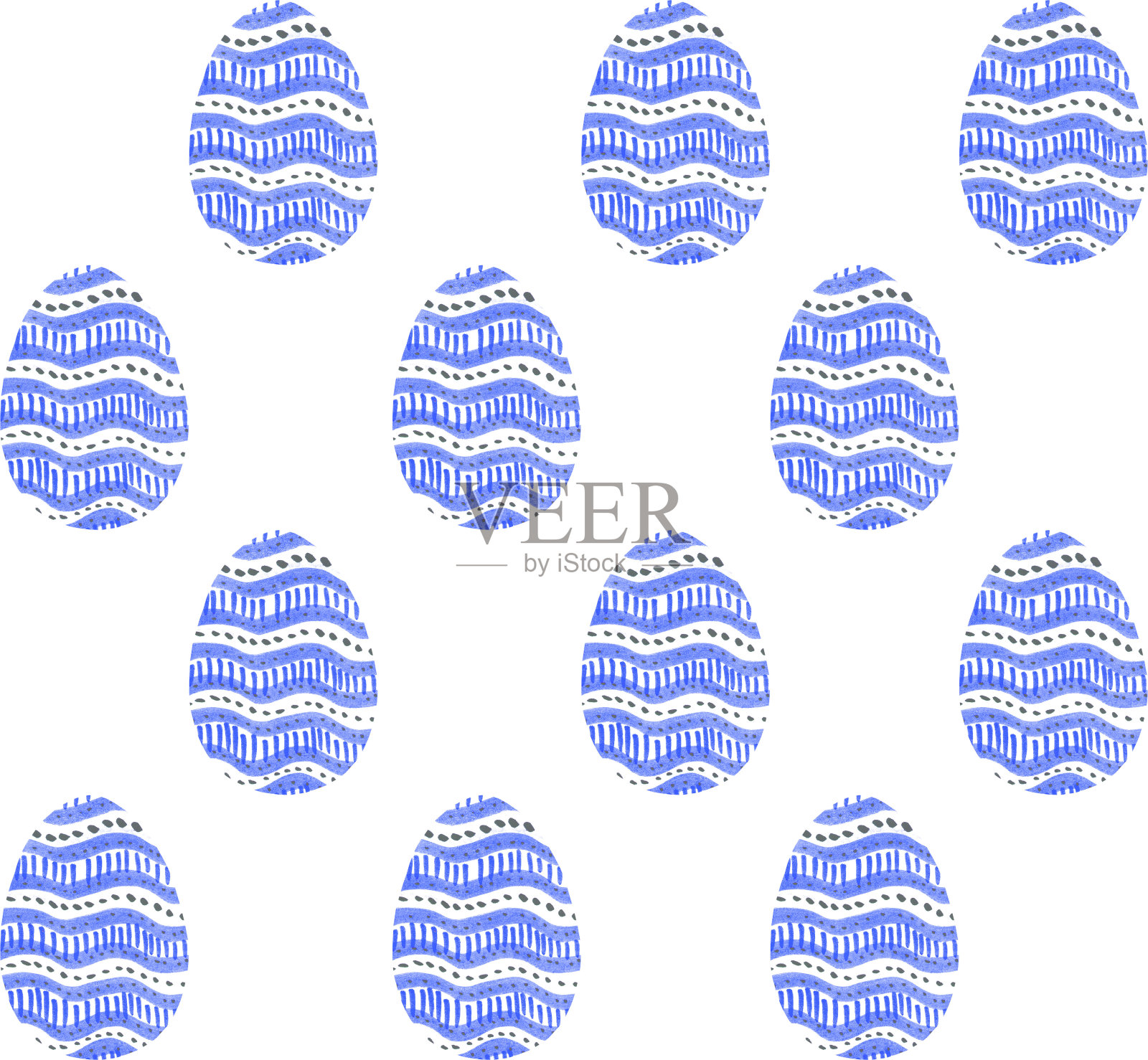 无缝图案，背景，纹理的彩色抽象复活节蛋。水彩画装饰性绘画插画图片素材