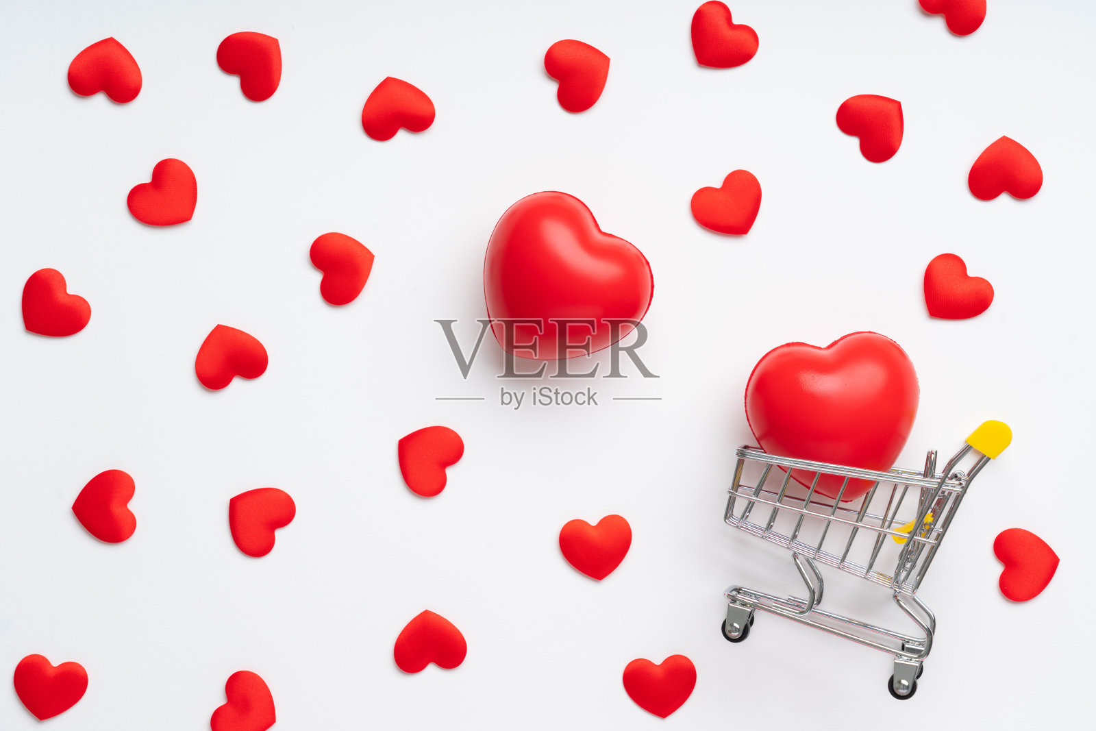 周年纪念，婚礼和情人节概念俯视图照片摄影图片