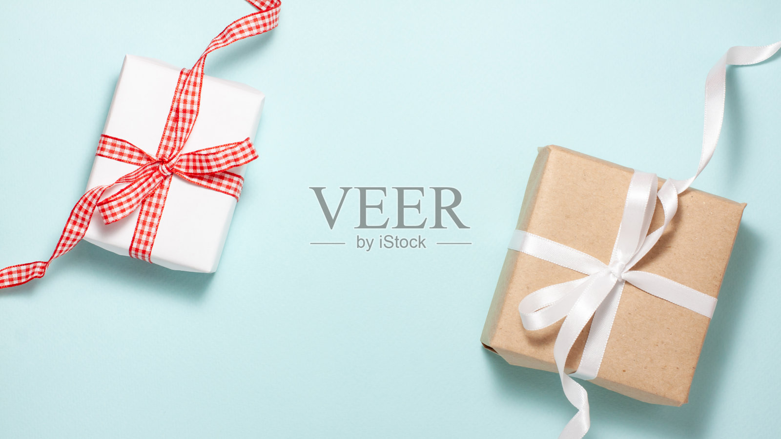 礼盒平铺。情人节的概念照片摄影图片