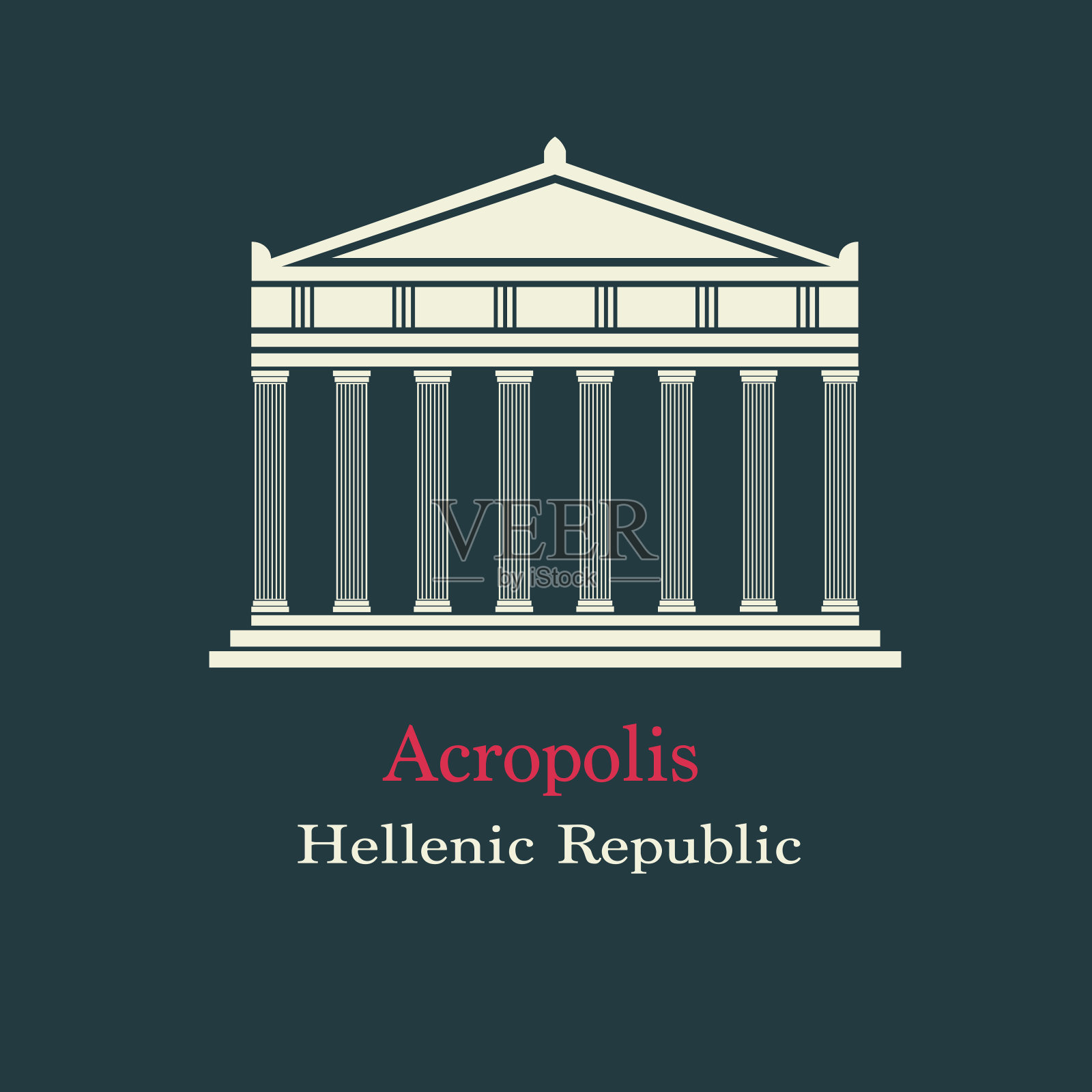 卫城插画图片素材