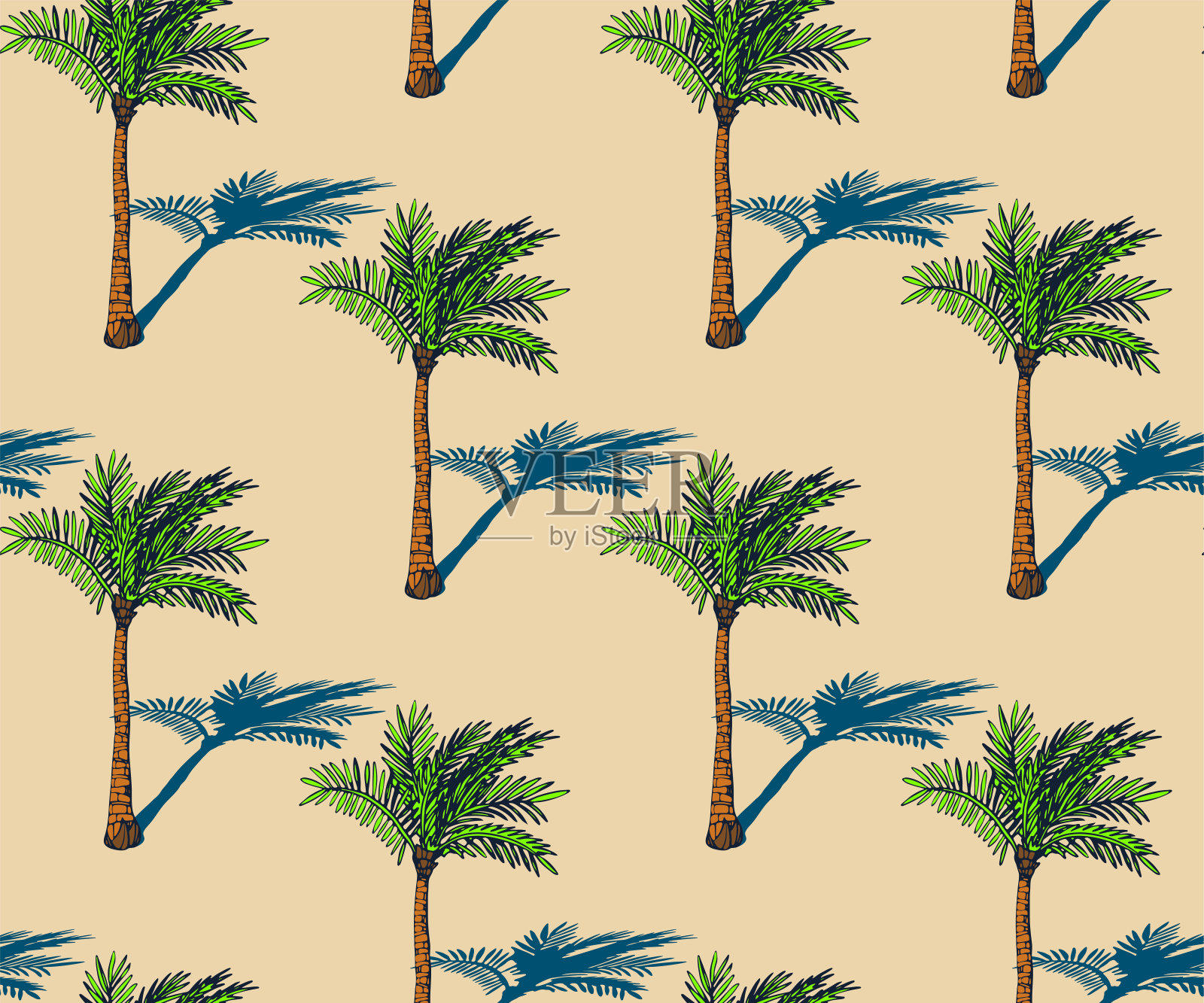 无缝夏日海滩图案。你好，夏天，假日概念。波普艺术。夏天的假期。矢量无缝模式插图设计元素图片