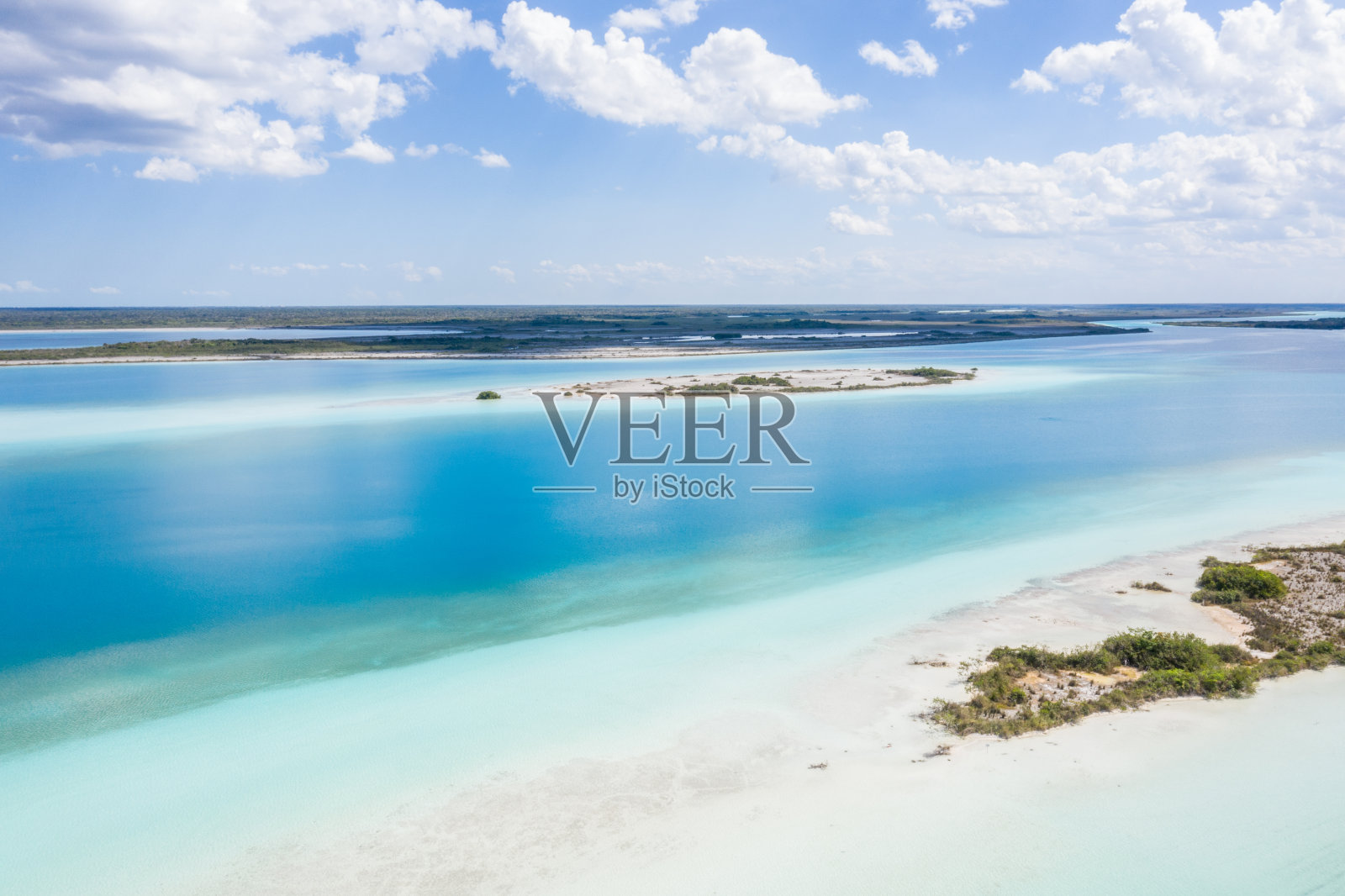 墨西哥巴卡拉拉古纳的无人机视图照片摄影图片