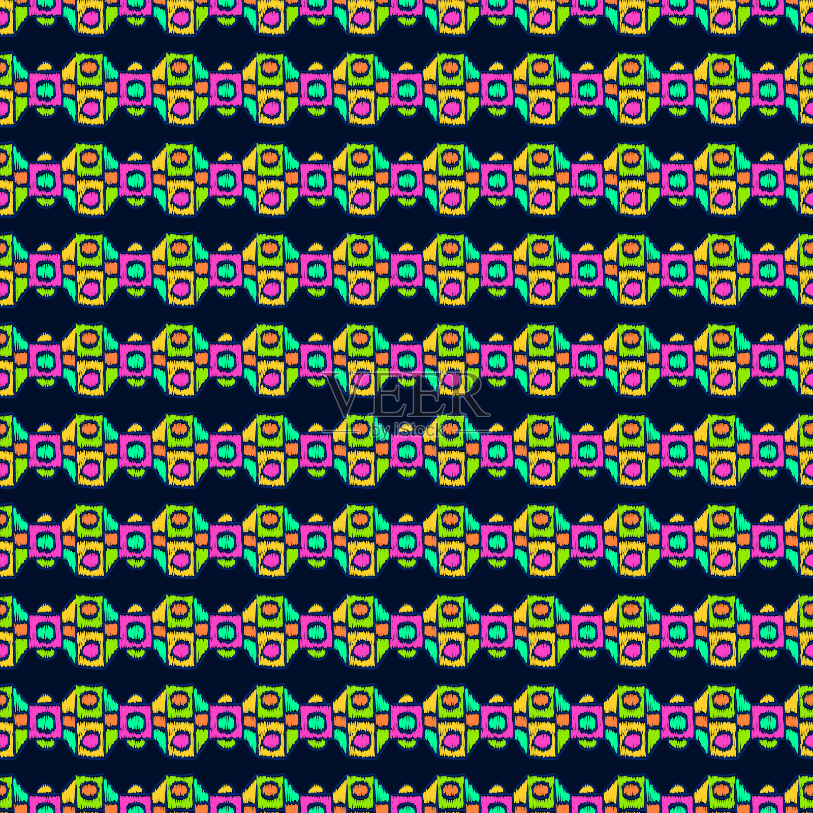 民族涂鸦图案。部落的打印。简单的草图的背景。阿兹特克。抽象的几何结构。布的设计。时尚。纺织装饰品。插画图片素材