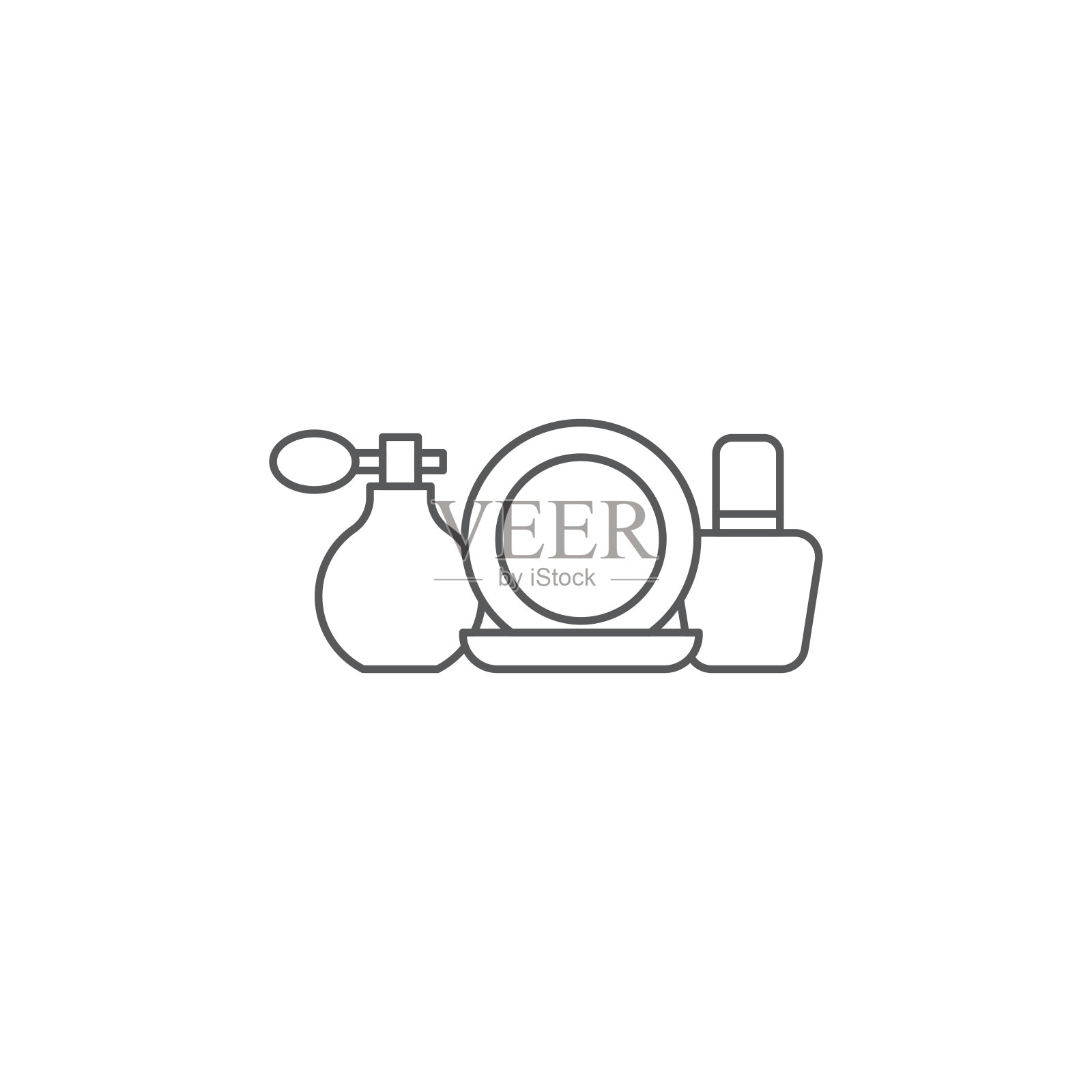 化妆品设置矢量图标符号美孤立在白色背景图标素材