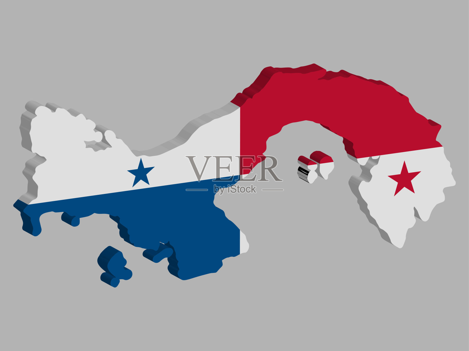 巴拿马地图旗矢量3D插图Eps 10插画图片素材