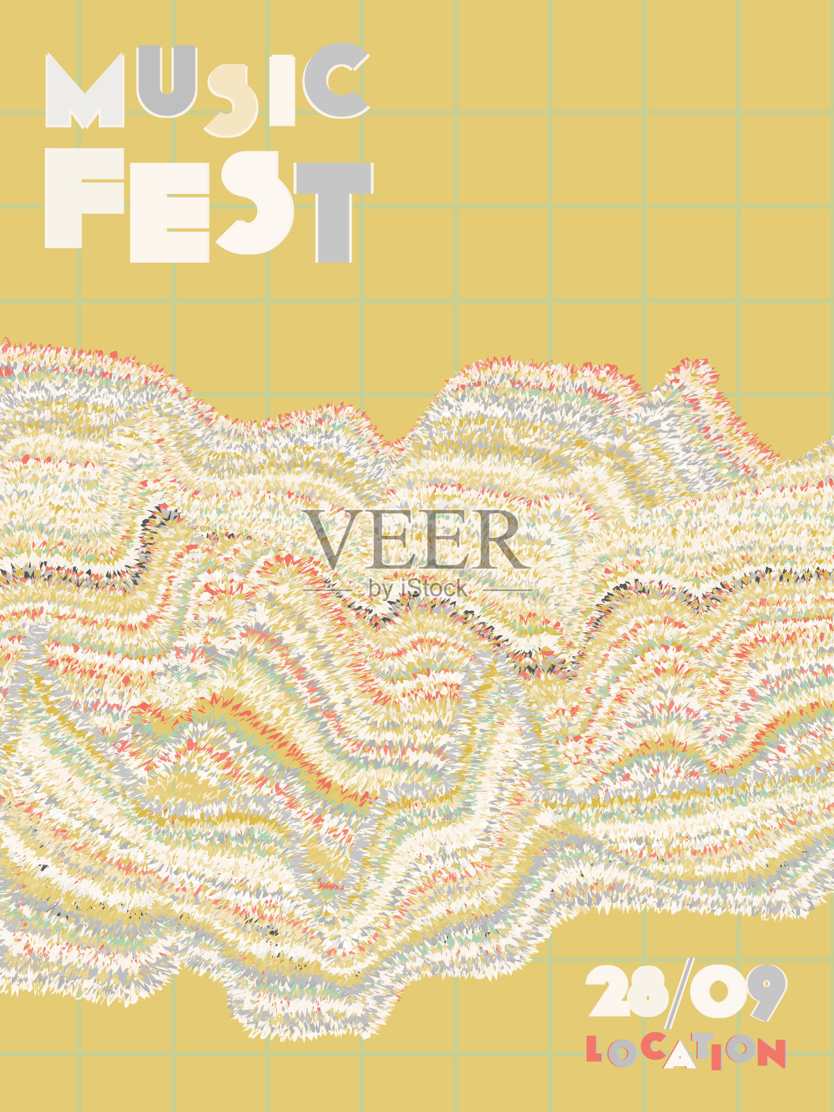 音乐节封面背景。插画图片素材