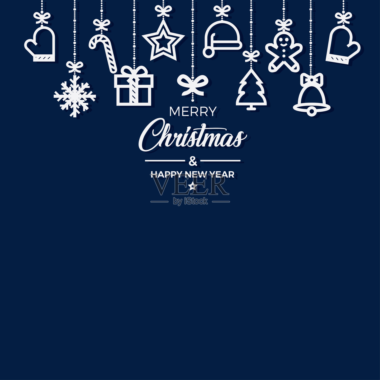 圣诞装饰品挂绳插画图片素材