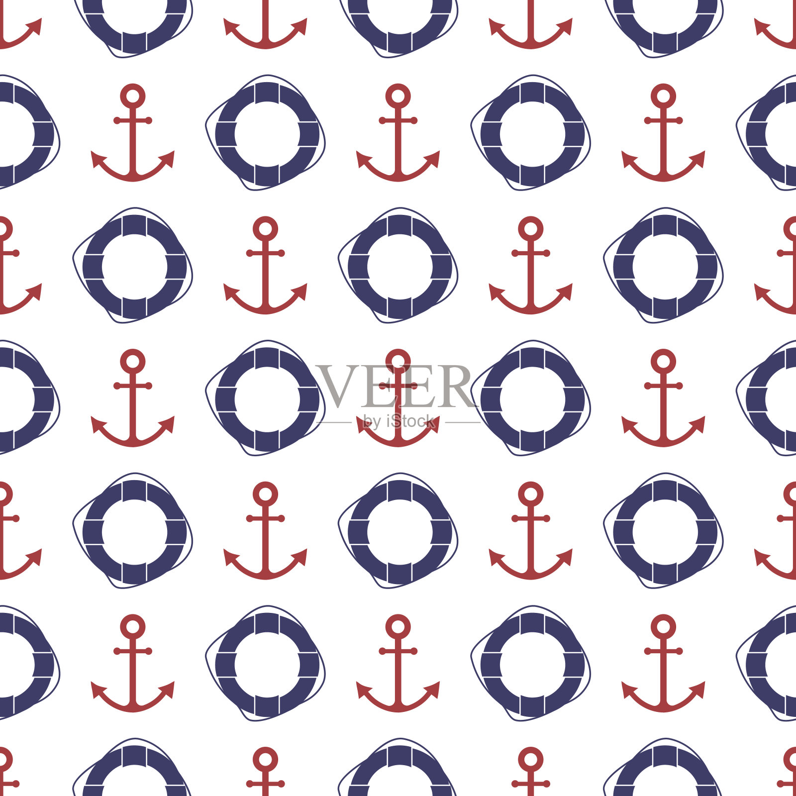 航海无缝模式插画图片素材