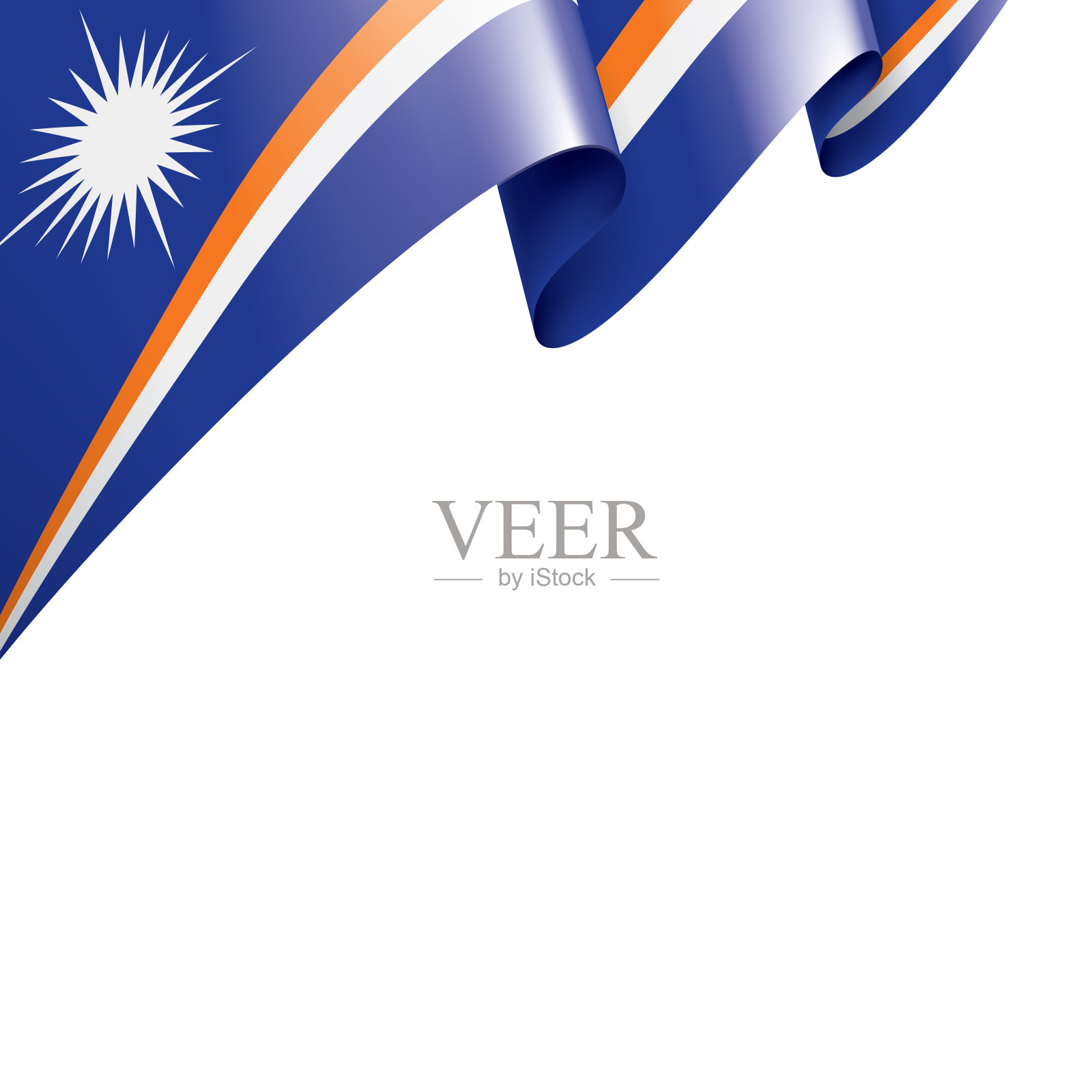 马绍尔群岛旗帜，矢量插图在白色背景设计元素图片