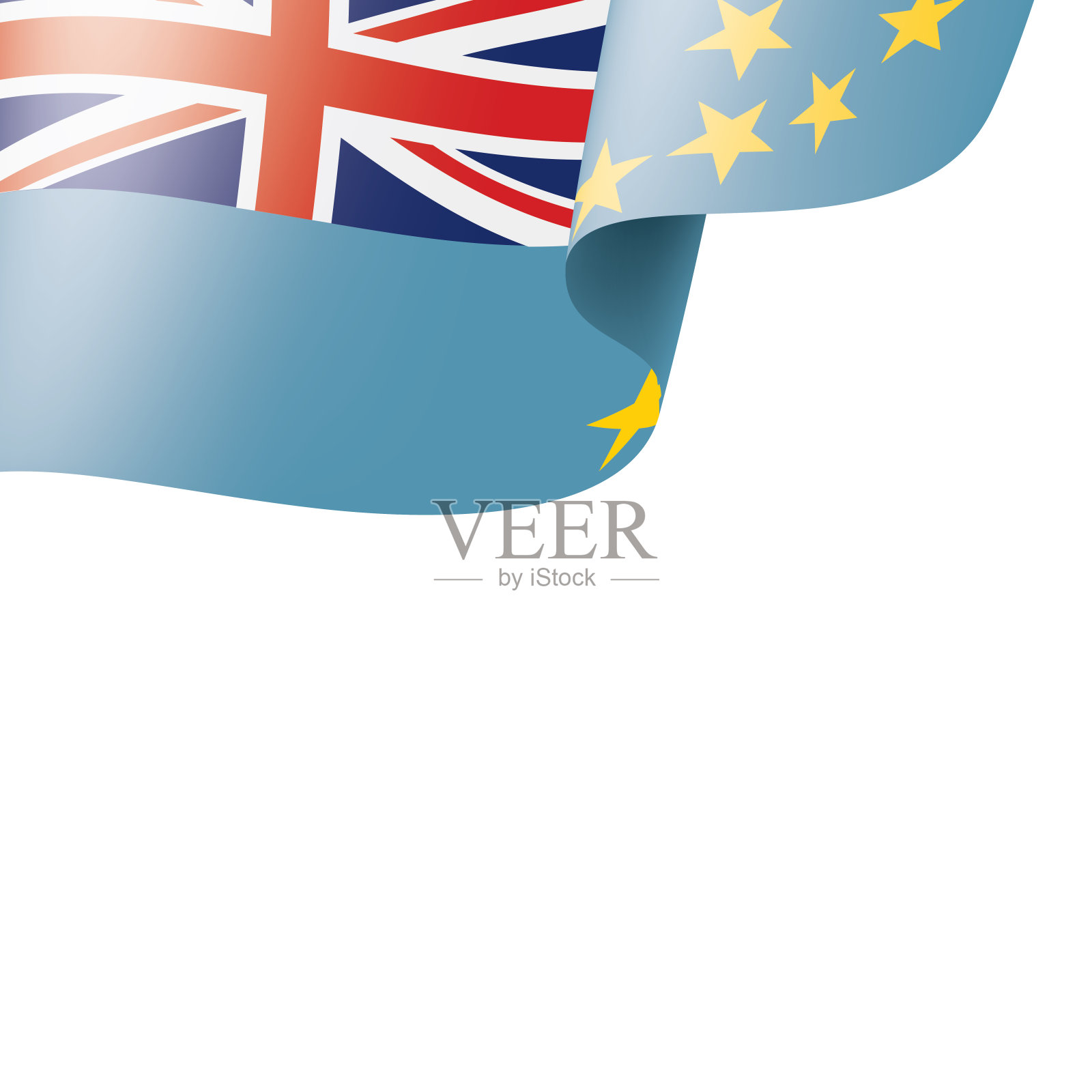 图瓦卢国旗，矢量插图在白色的背景插画图片素材