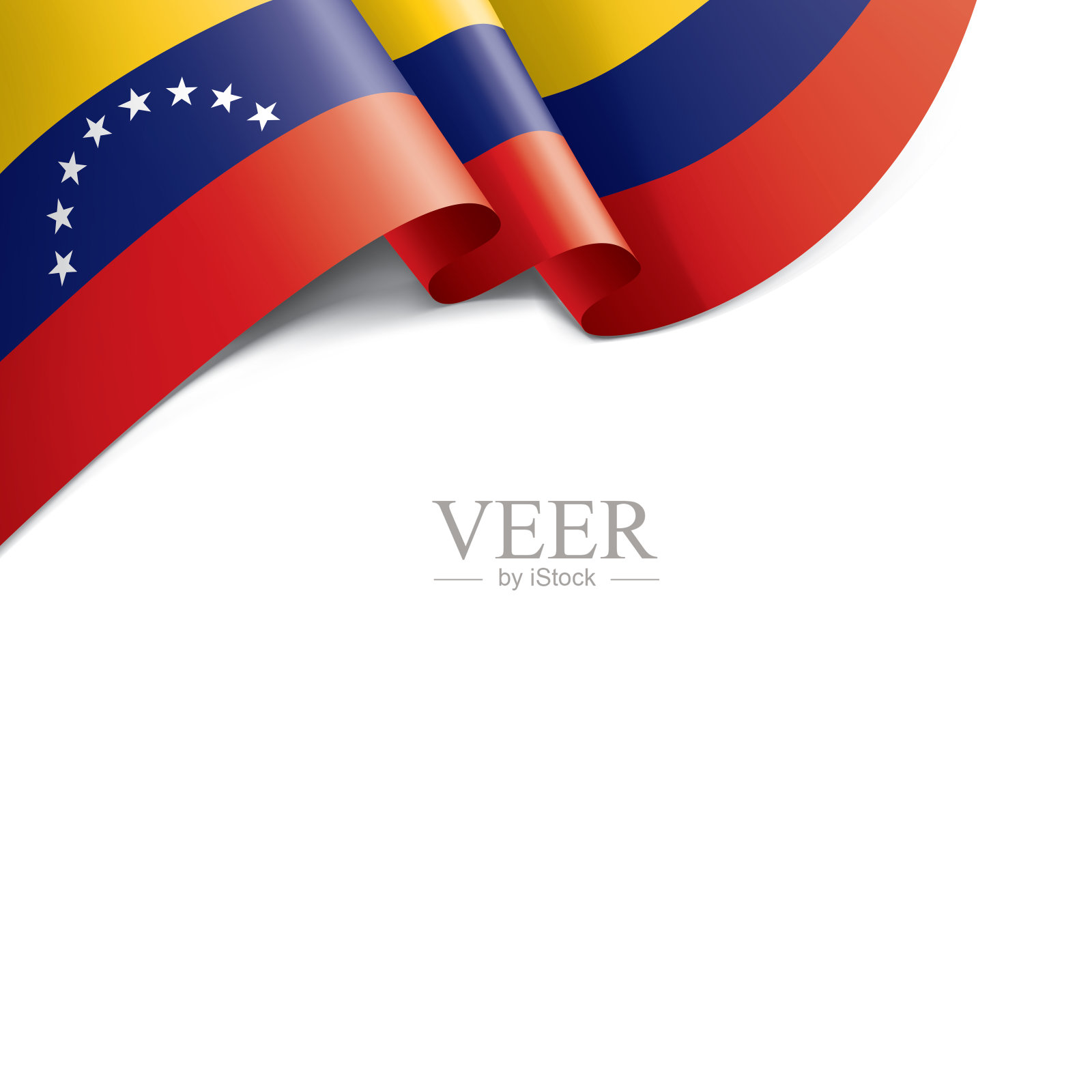委内瑞拉国旗，矢量插图在白色的背景插画图片素材