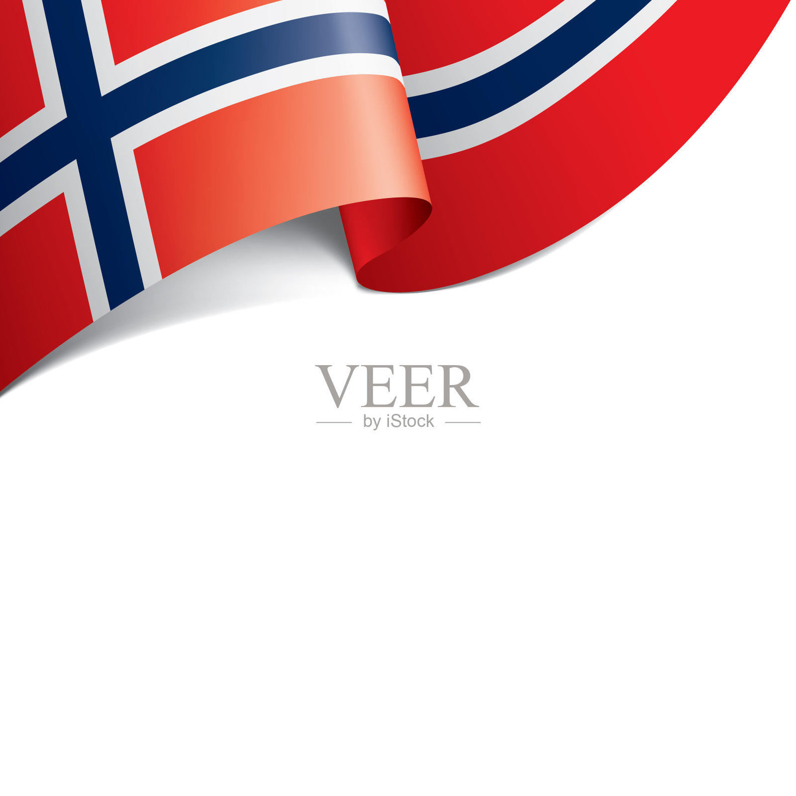 挪威国旗，矢量插图在白色的背景插画图片素材