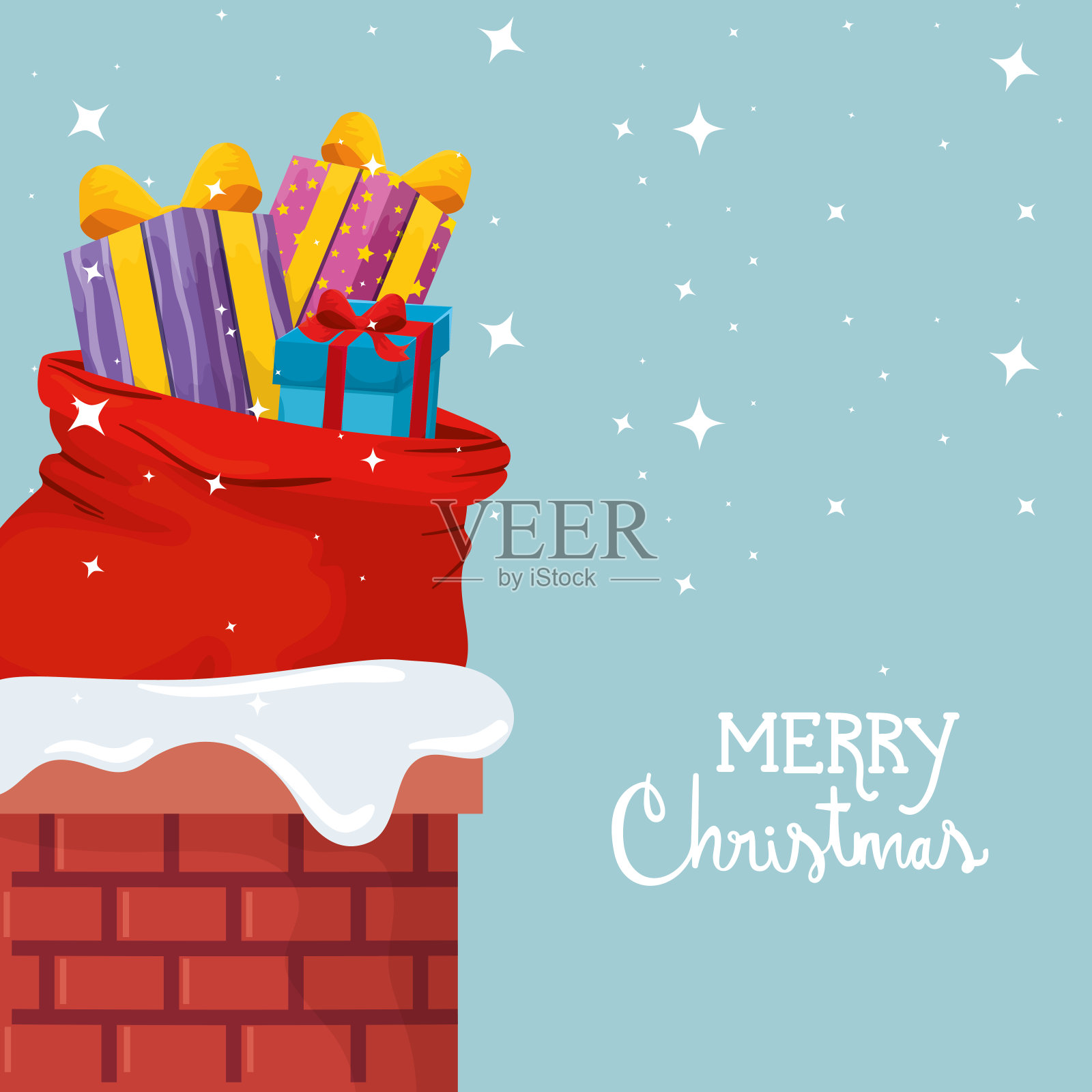 圣诞节礼盒礼物海报插画图片素材