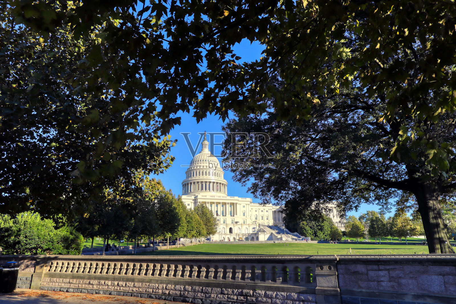 位于华盛顿特区国会山的美国国会大厦照片摄影图片